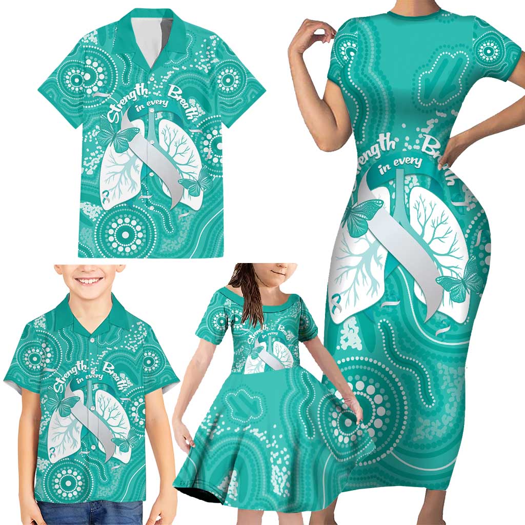 National Asthma Week Australia Family Matching Short Sleeve Bodycon Dress and Hawaiian Shirt Strength In Every Breath
