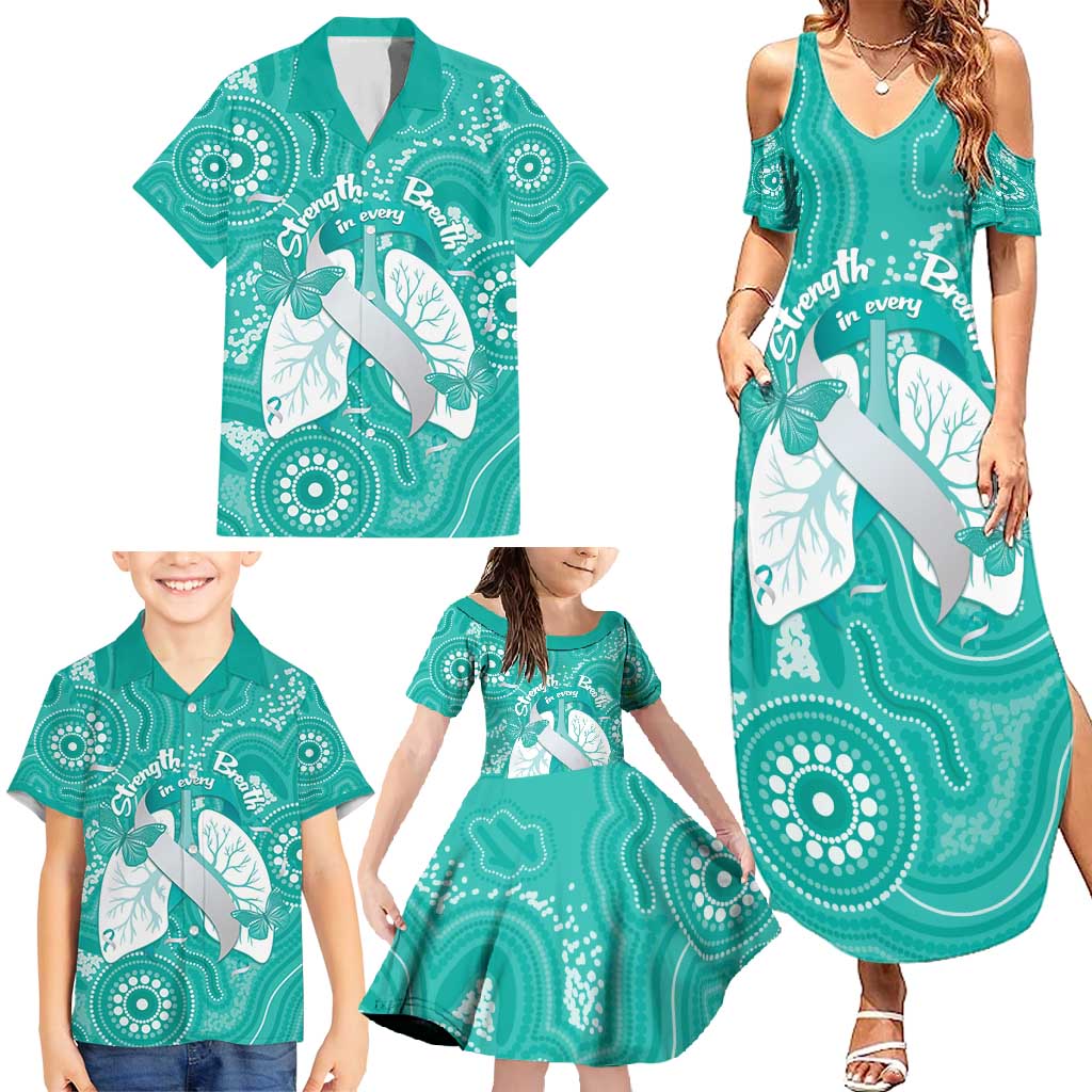National Asthma Week Australia Family Matching Summer Maxi Dress and Hawaiian Shirt Strength In Every Breath