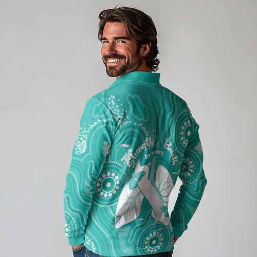National Asthma Week Australia Long Sleeve Polo Shirt Strength In Every Breath