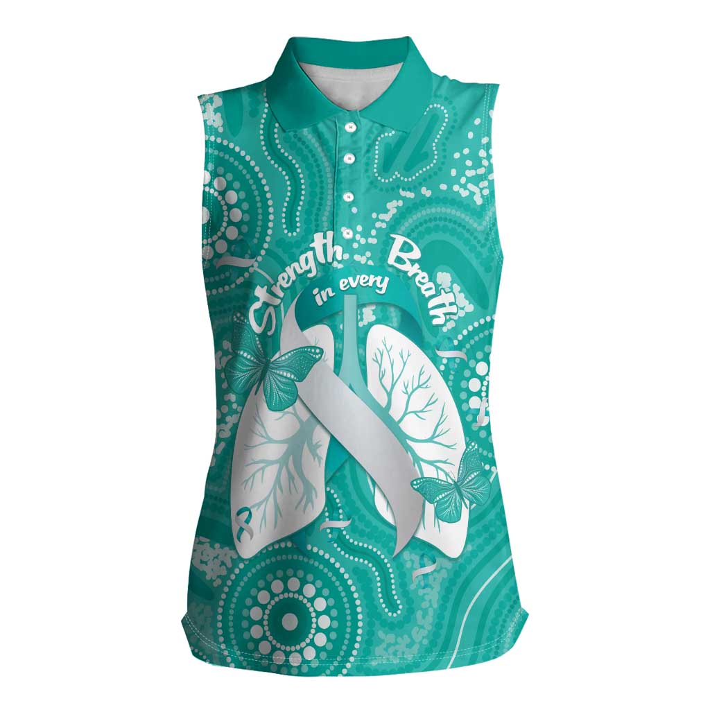 National Asthma Week Australia Women Sleeveless Polo Shirt Strength In Every Breath