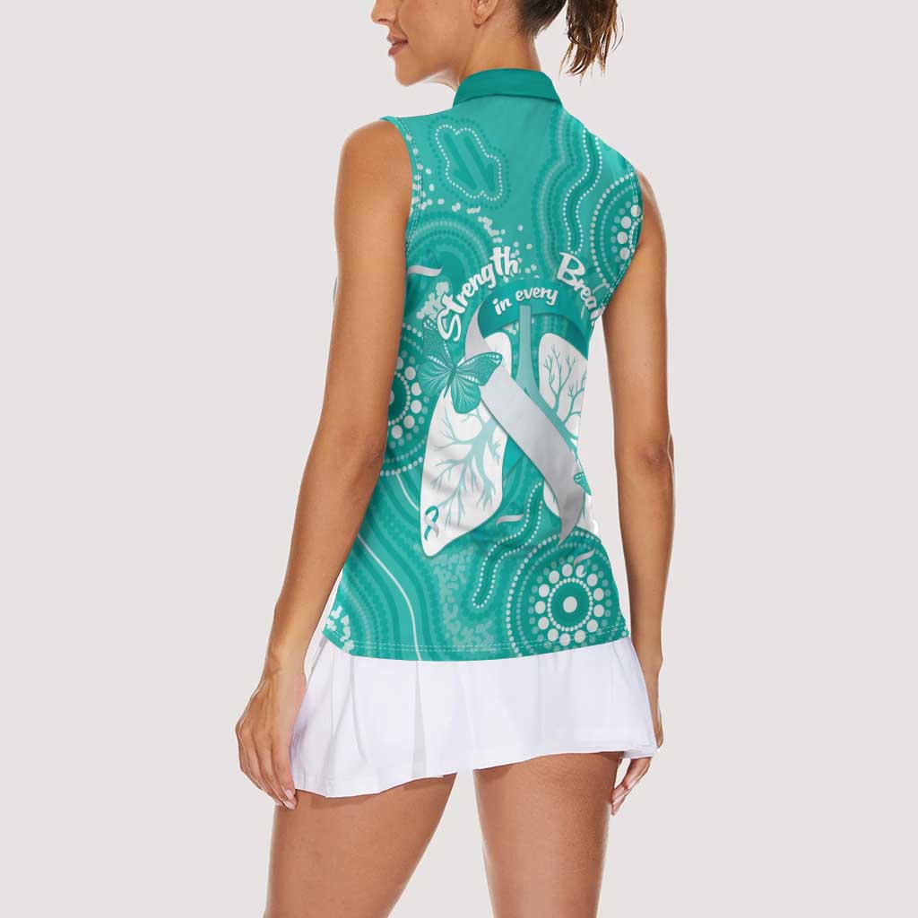 National Asthma Week Australia Women Sleeveless Polo Shirt Strength In Every Breath