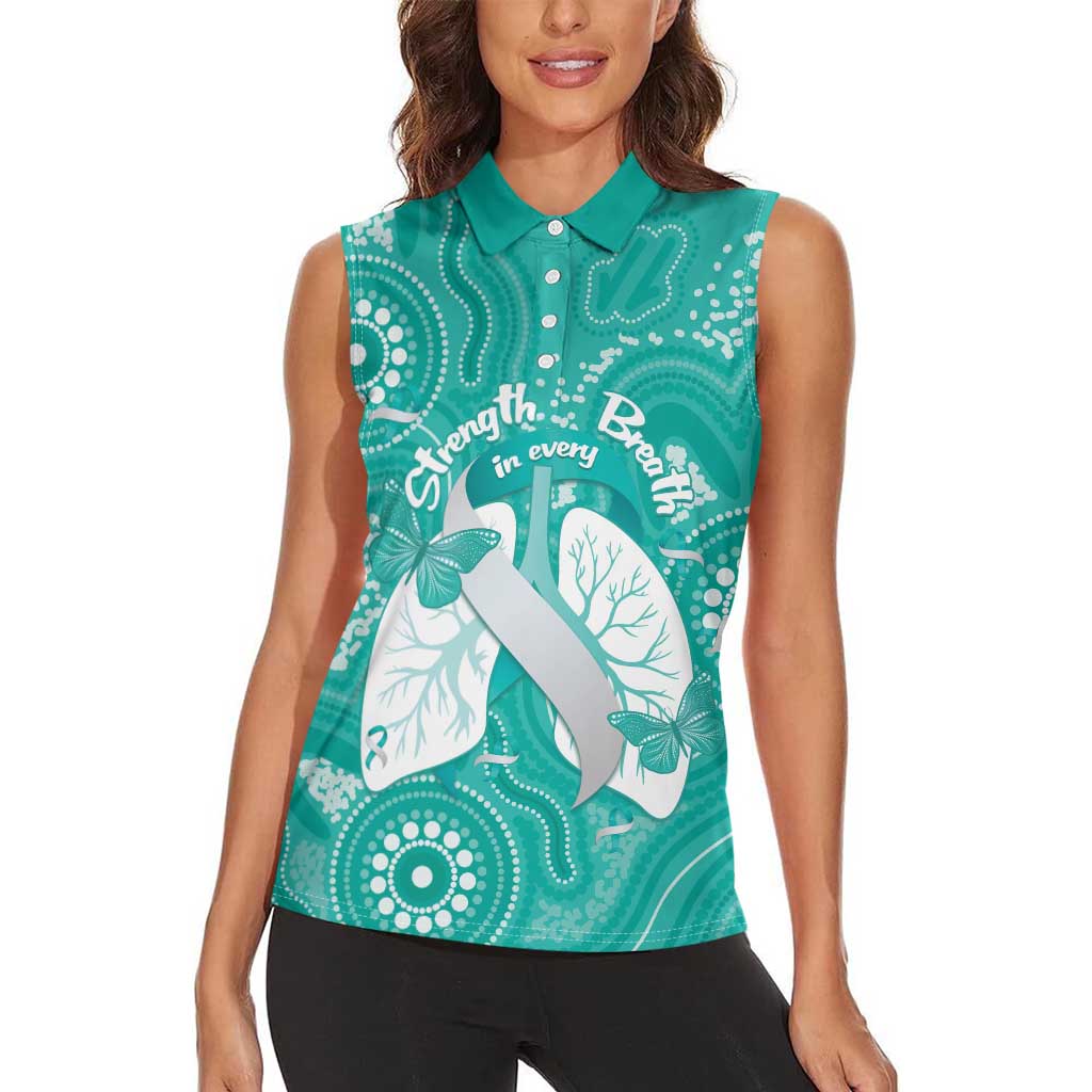 National Asthma Week Australia Women Sleeveless Polo Shirt Strength In Every Breath