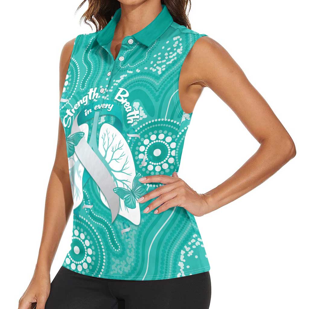 National Asthma Week Australia Women Sleeveless Polo Shirt Strength In Every Breath
