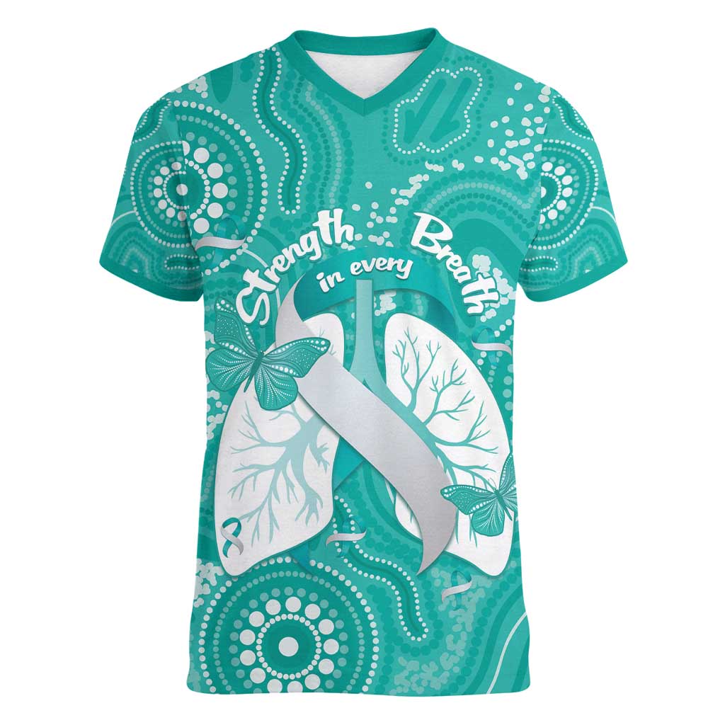 National Asthma Week Australia Women V-Neck T-Shirt Strength In Every Breath