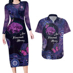 Alzheimer's and Brain Awareness Month Australia Couples Matching Long Sleeve Bodycon Dress and Hawaiian Shirt Love Transcends Memory