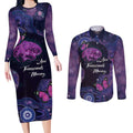 Alzheimer's and Brain Awareness Month Australia Couples Matching Long Sleeve Bodycon Dress and Long Sleeve Button Shirt Love Transcends Memory