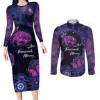Alzheimer's and Brain Awareness Month Australia Couples Matching Long Sleeve Bodycon Dress and Long Sleeve Button Shirt Love Transcends Memory