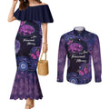 Alzheimer's and Brain Awareness Month Australia Couples Matching Mermaid Dress and Long Sleeve Button Shirt Love Transcends Memory