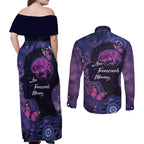 Alzheimer's and Brain Awareness Month Australia Couples Matching Off Shoulder Maxi Dress and Long Sleeve Button Shirt Love Transcends Memory