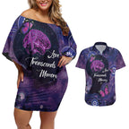 Alzheimer's and Brain Awareness Month Australia Couples Matching Off Shoulder Short Dress and Hawaiian Shirt Love Transcends Memory