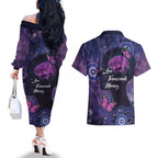 Alzheimer's and Brain Awareness Month Australia Couples Matching Off The Shoulder Long Sleeve Dress and Hawaiian Shirt Love Transcends Memory