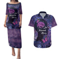 Alzheimer's and Brain Awareness Month Australia Couples Matching Puletasi and Hawaiian Shirt Love Transcends Memory