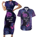 Alzheimer's and Brain Awareness Month Australia Couples Matching Short Sleeve Bodycon Dress and Hawaiian Shirt Love Transcends Memory
