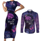 Alzheimer's and Brain Awareness Month Australia Couples Matching Short Sleeve Bodycon Dress and Long Sleeve Button Shirt Love Transcends Memory