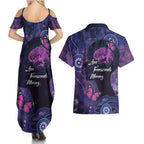 Alzheimer's and Brain Awareness Month Australia Couples Matching Summer Maxi Dress and Hawaiian Shirt Love Transcends Memory