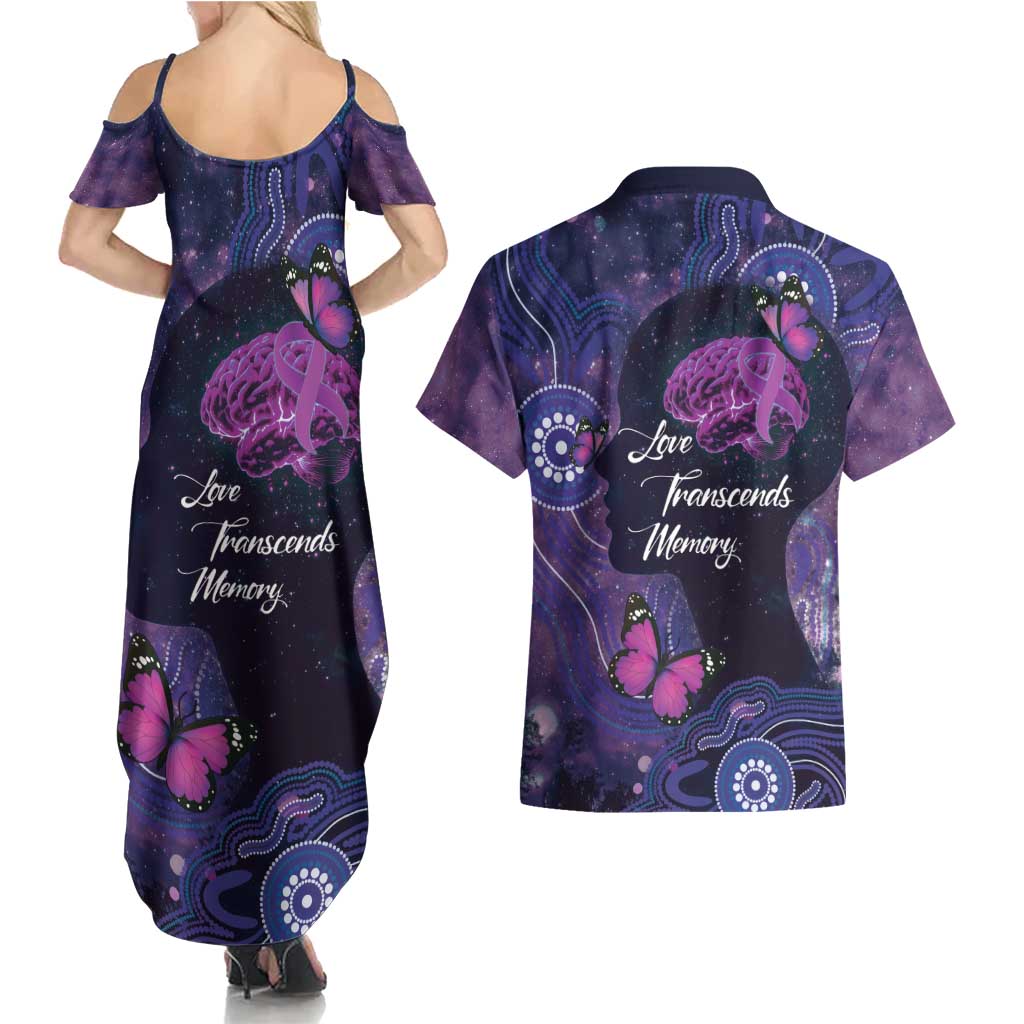 Alzheimer's and Brain Awareness Month Australia Couples Matching Summer Maxi Dress and Hawaiian Shirt Love Transcends Memory