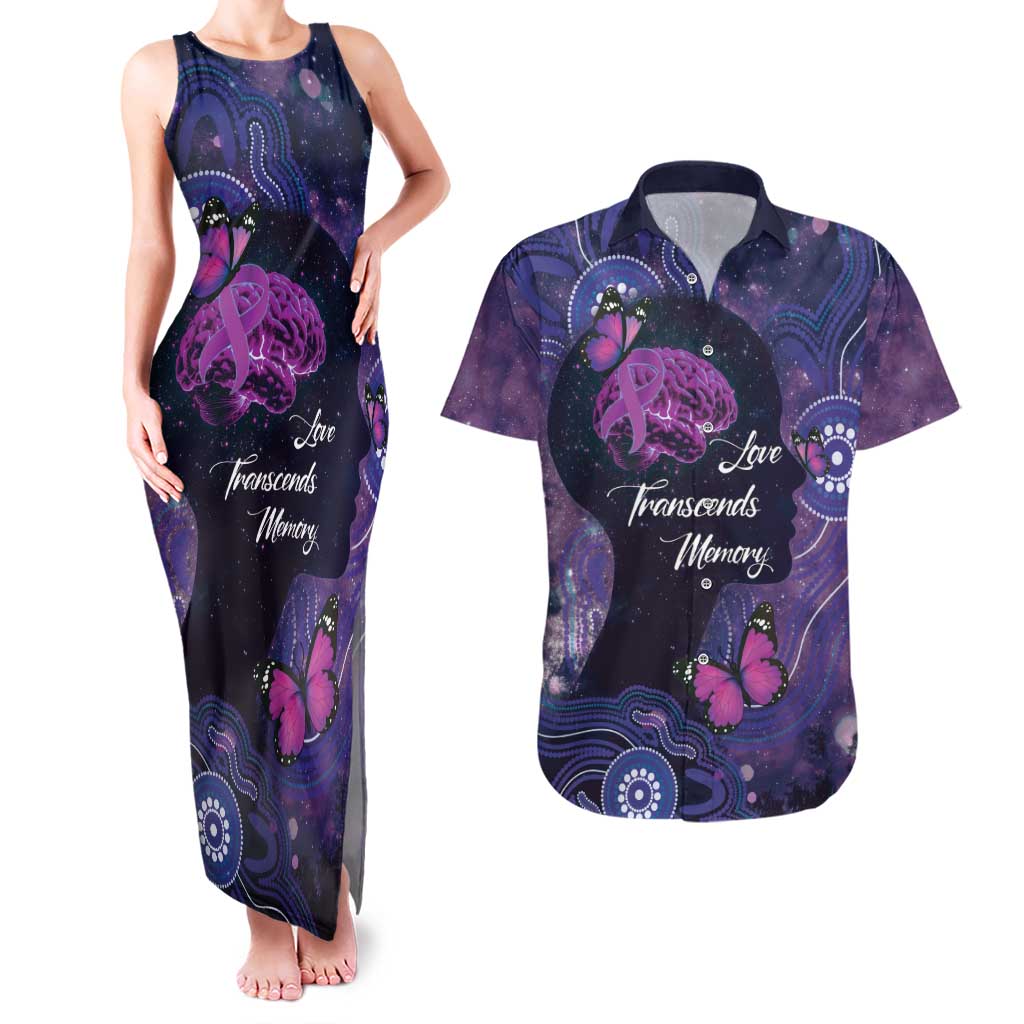 Alzheimer's and Brain Awareness Month Australia Couples Matching Tank Maxi Dress and Hawaiian Shirt Love Transcends Memory
