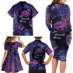 Alzheimer's and Brain Awareness Month Australia Family Matching Long Sleeve Bodycon Dress and Hawaiian Shirt Love Transcends Memory