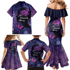 Alzheimer's and Brain Awareness Month Australia Family Matching Mermaid Dress and Hawaiian Shirt Love Transcends Memory