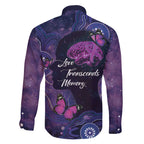 Alzheimer's and Brain Awareness Month Australia Family Matching Off The Shoulder Long Sleeve Dress and Hawaiian Shirt Love Transcends Memory