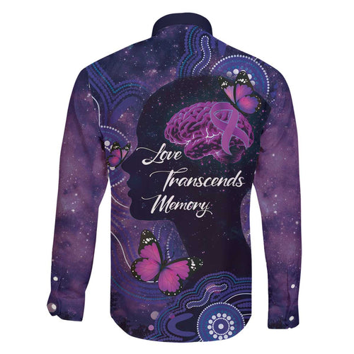 Alzheimer's and Brain Awareness Month Australia Family Matching Off The Shoulder Long Sleeve Dress and Hawaiian Shirt Love Transcends Memory
