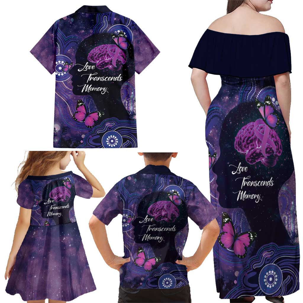 Alzheimer's and Brain Awareness Month Australia Family Matching Off Shoulder Maxi Dress and Hawaiian Shirt Love Transcends Memory