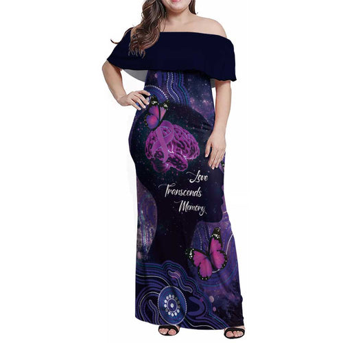 Alzheimer's and Brain Awareness Month Australia Family Matching Off Shoulder Maxi Dress and Hawaiian Shirt Love Transcends Memory