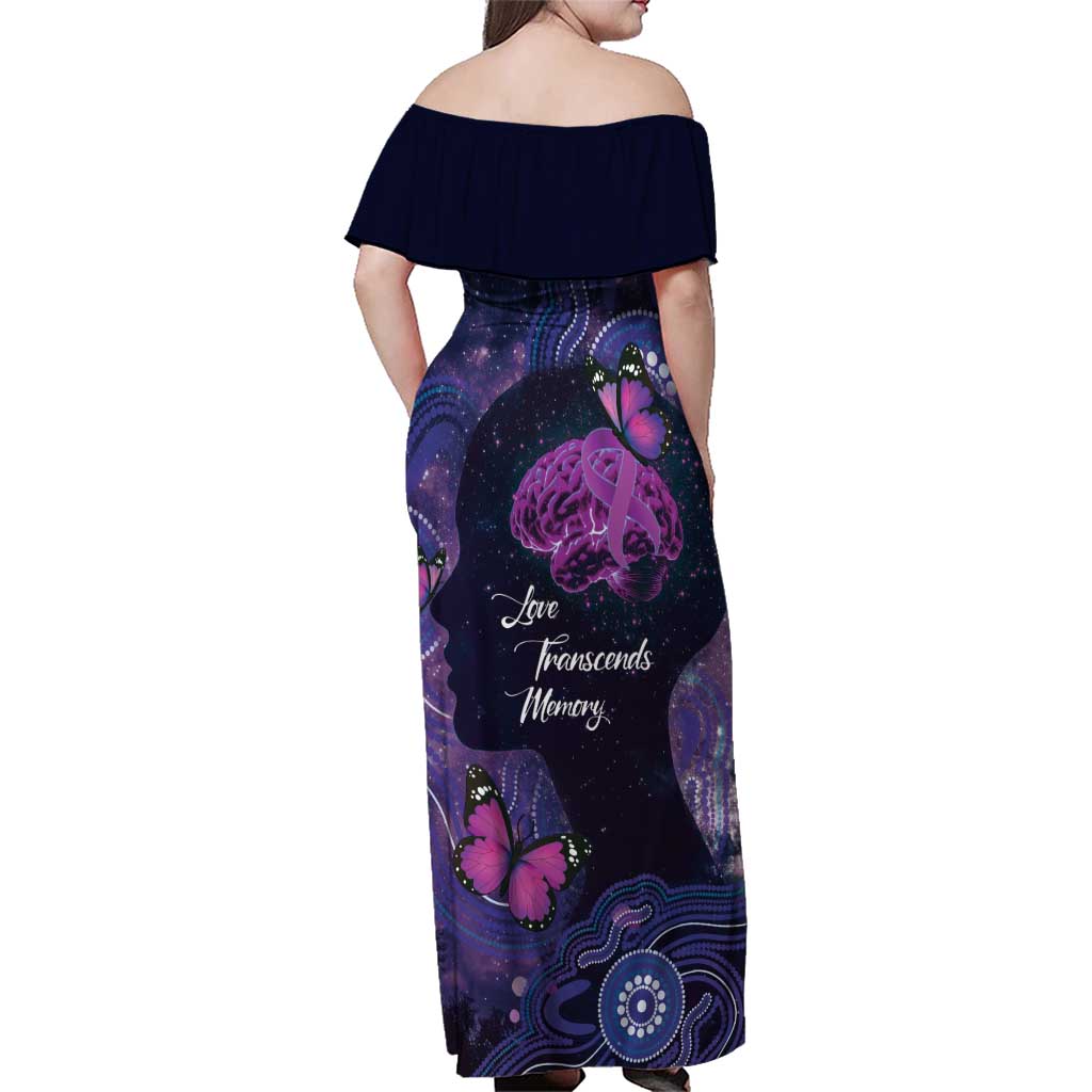 Alzheimer's and Brain Awareness Month Australia Family Matching Off Shoulder Maxi Dress and Hawaiian Shirt Love Transcends Memory