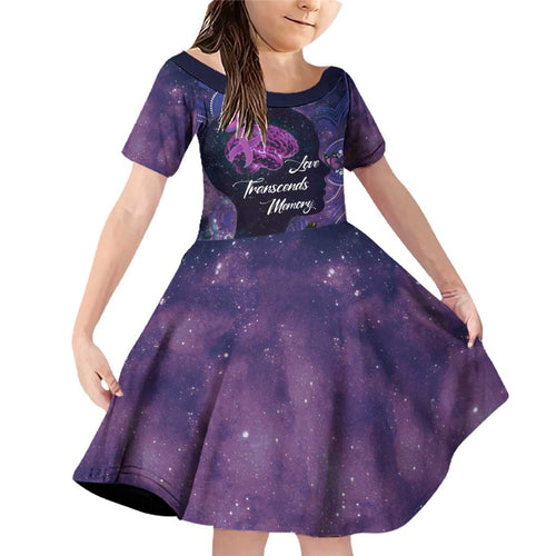 Alzheimer's and Brain Awareness Month Australia Family Matching Off Shoulder Short Dress and Hawaiian Shirt Love Transcends Memory