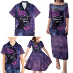 Alzheimer's and Brain Awareness Month Australia Family Matching Puletasi and Hawaiian Shirt Love Transcends Memory