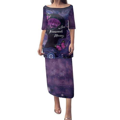 Alzheimer's and Brain Awareness Month Australia Family Matching Puletasi and Hawaiian Shirt Love Transcends Memory
