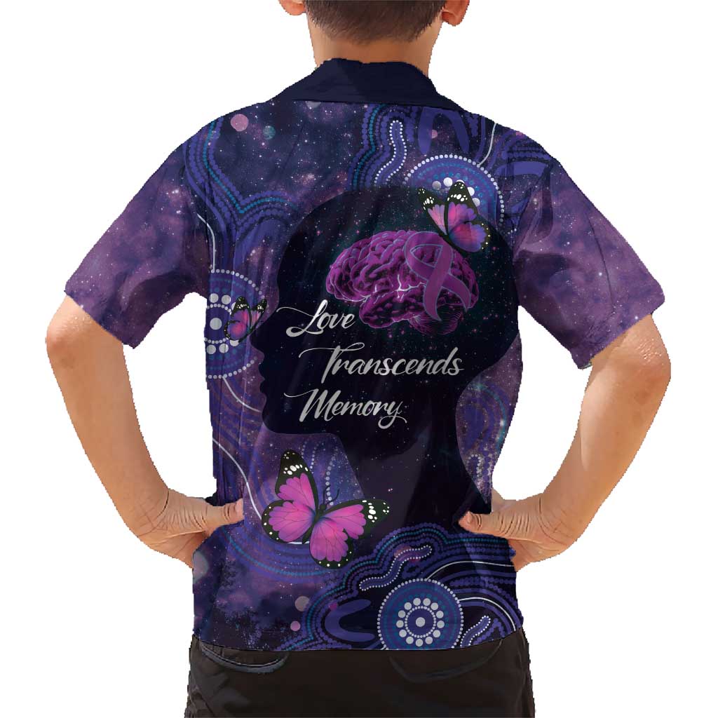 Alzheimer's and Brain Awareness Month Australia Family Matching Short Sleeve Bodycon Dress and Hawaiian Shirt Love Transcends Memory