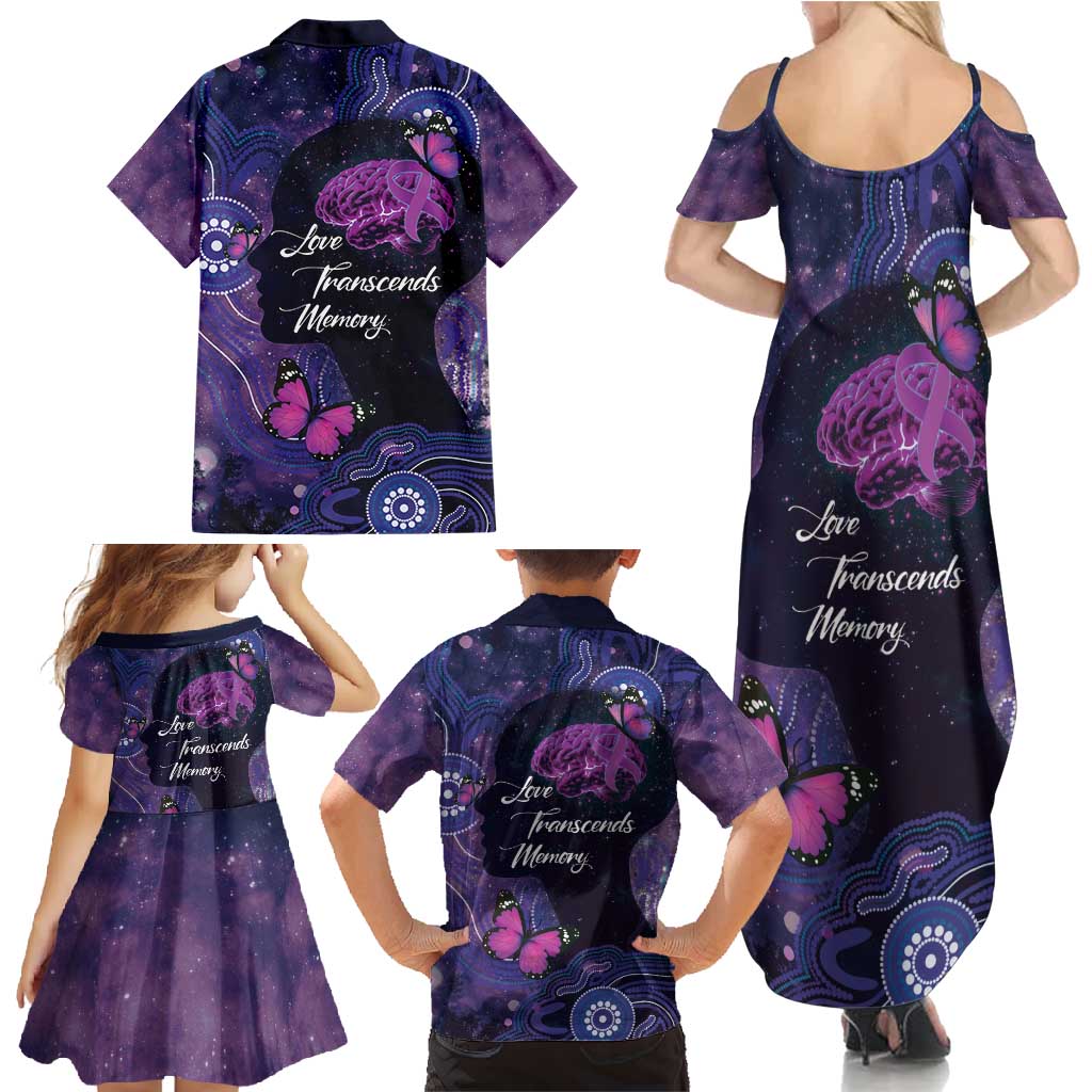 Alzheimer's and Brain Awareness Month Australia Family Matching Summer Maxi Dress and Hawaiian Shirt Love Transcends Memory