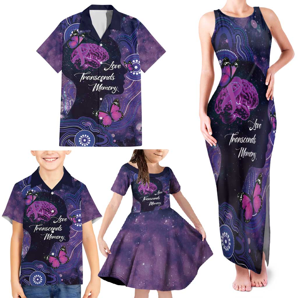 Alzheimer's and Brain Awareness Month Australia Family Matching Tank Maxi Dress and Hawaiian Shirt Love Transcends Memory