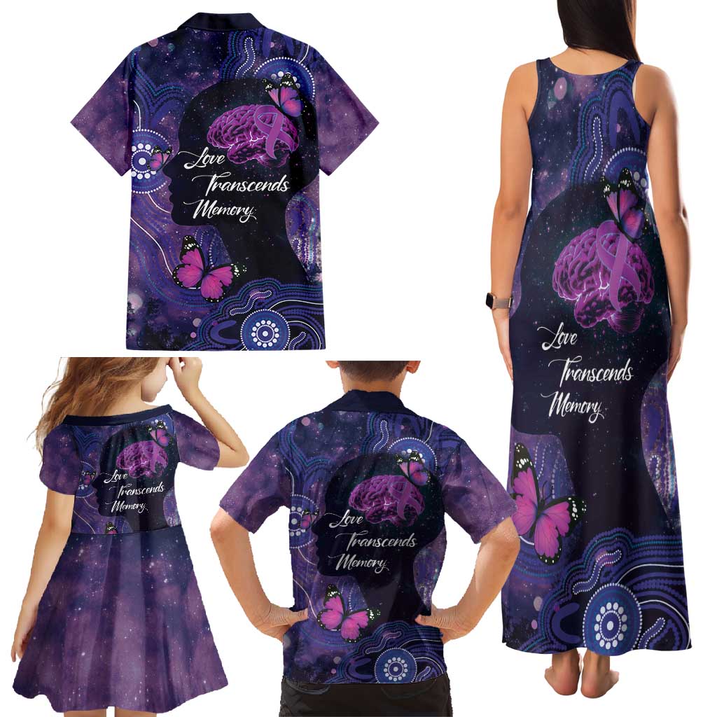 Alzheimer's and Brain Awareness Month Australia Family Matching Tank Maxi Dress and Hawaiian Shirt Love Transcends Memory