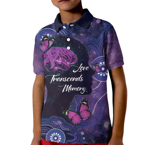 Alzheimer's and Brain Awareness Month Australia Kid Polo Shirt Love Transcends Memory