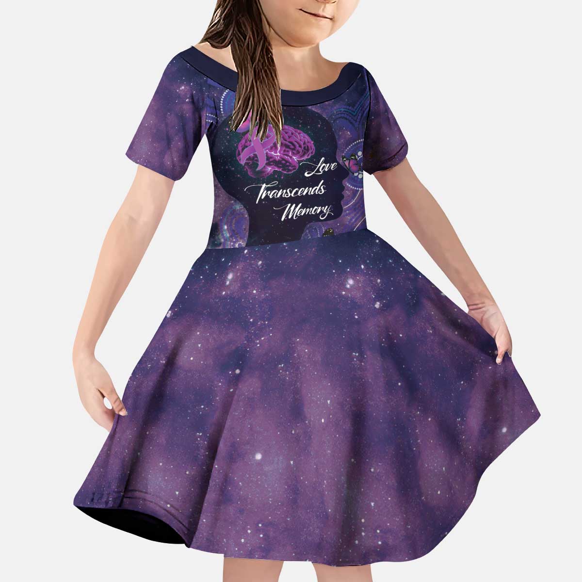Alzheimer's and Brain Awareness Month Australia Kid Short Sleeve Dress Love Transcends Memory