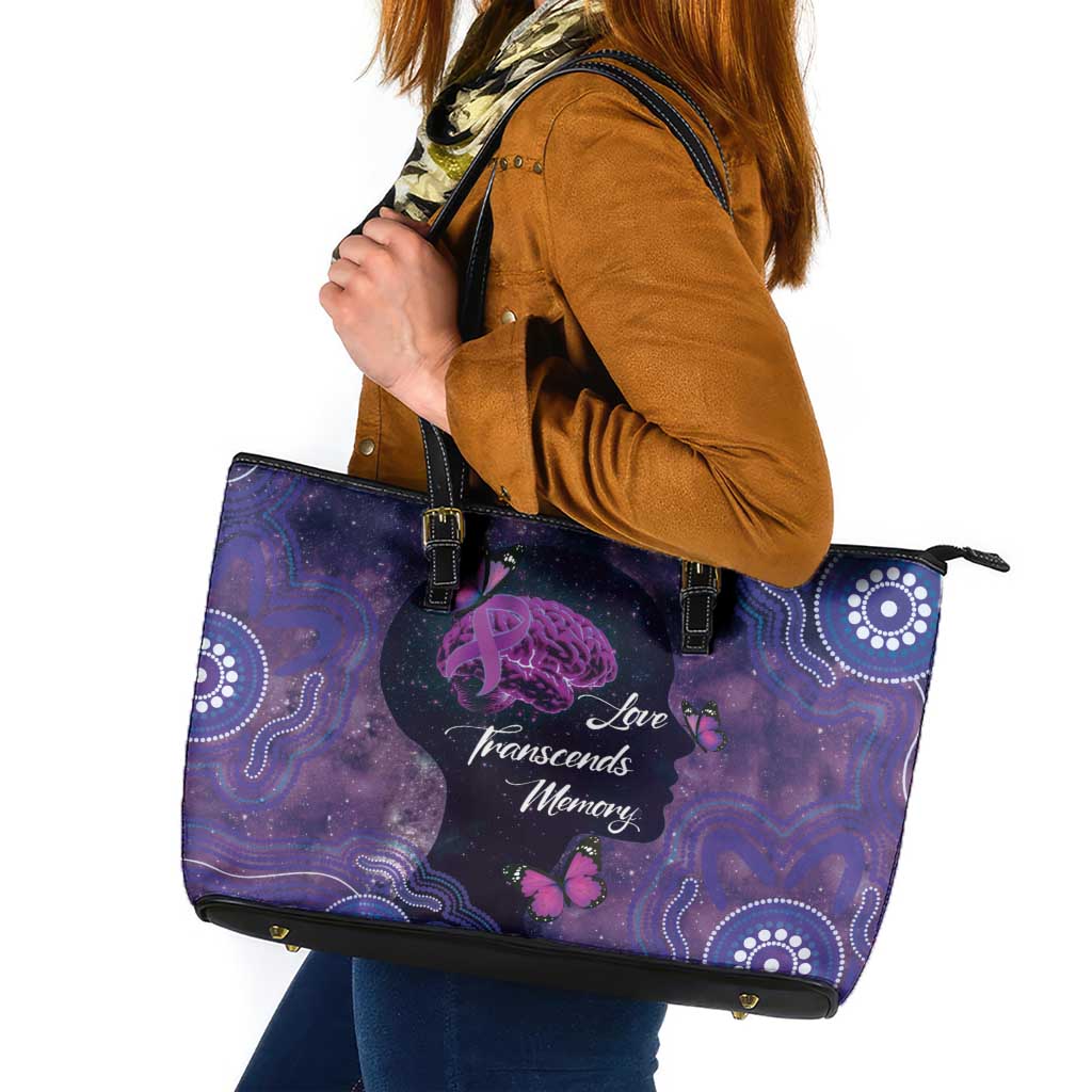 Alzheimer's and Brain Awareness Month Australia Leather Tote Bag Love Transcends Memory