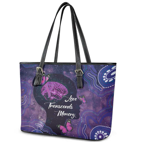 Alzheimer's and Brain Awareness Month Australia Leather Tote Bag Love Transcends Memory