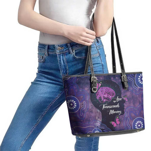 Alzheimer's and Brain Awareness Month Australia Leather Tote Bag Love Transcends Memory