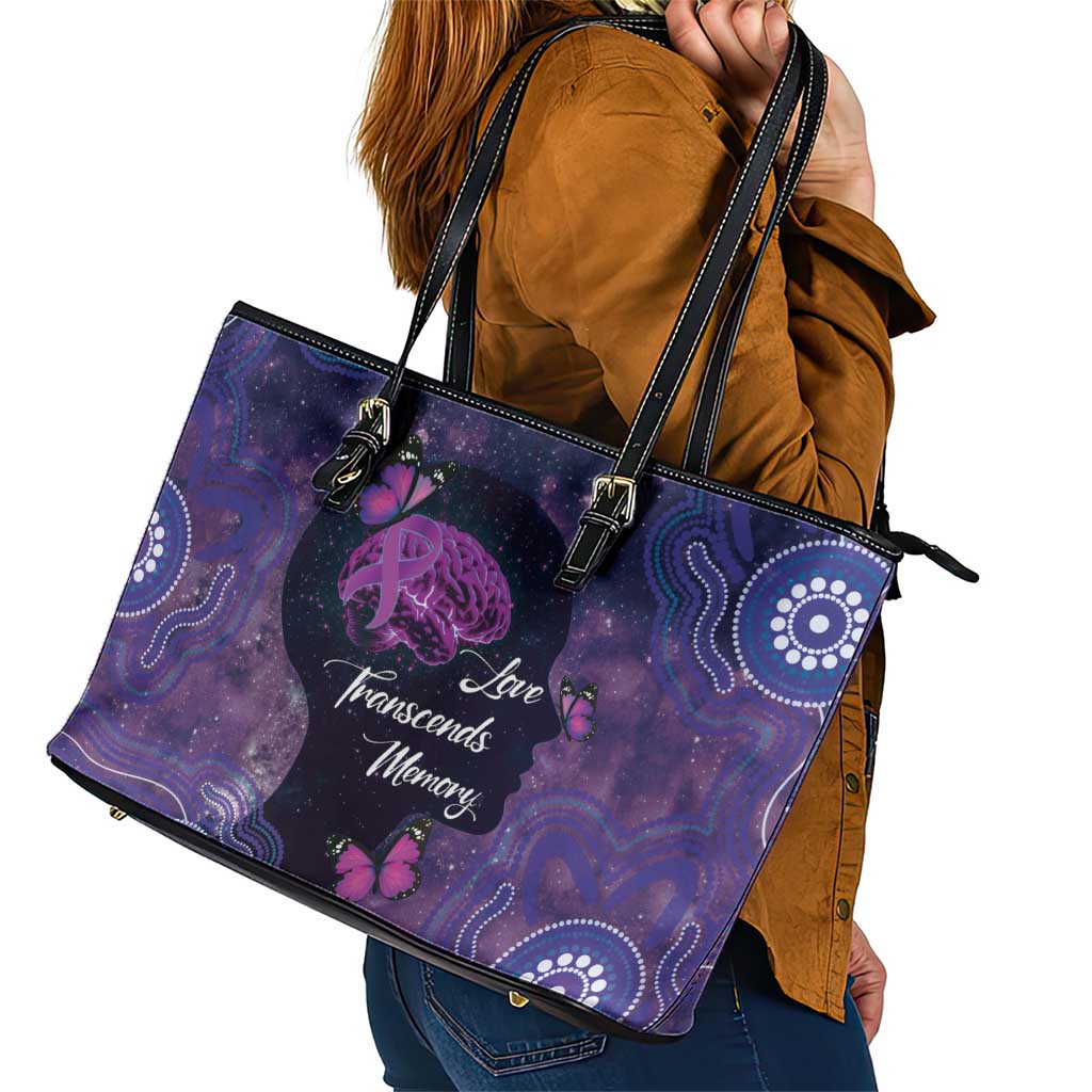 Alzheimer's and Brain Awareness Month Australia Leather Tote Bag Love Transcends Memory