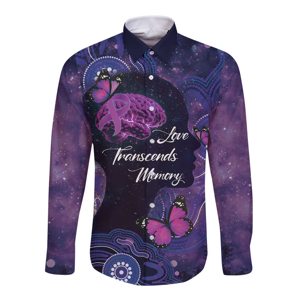 Alzheimer's and Brain Awareness Month Australia Long Sleeve Button Shirt Love Transcends Memory