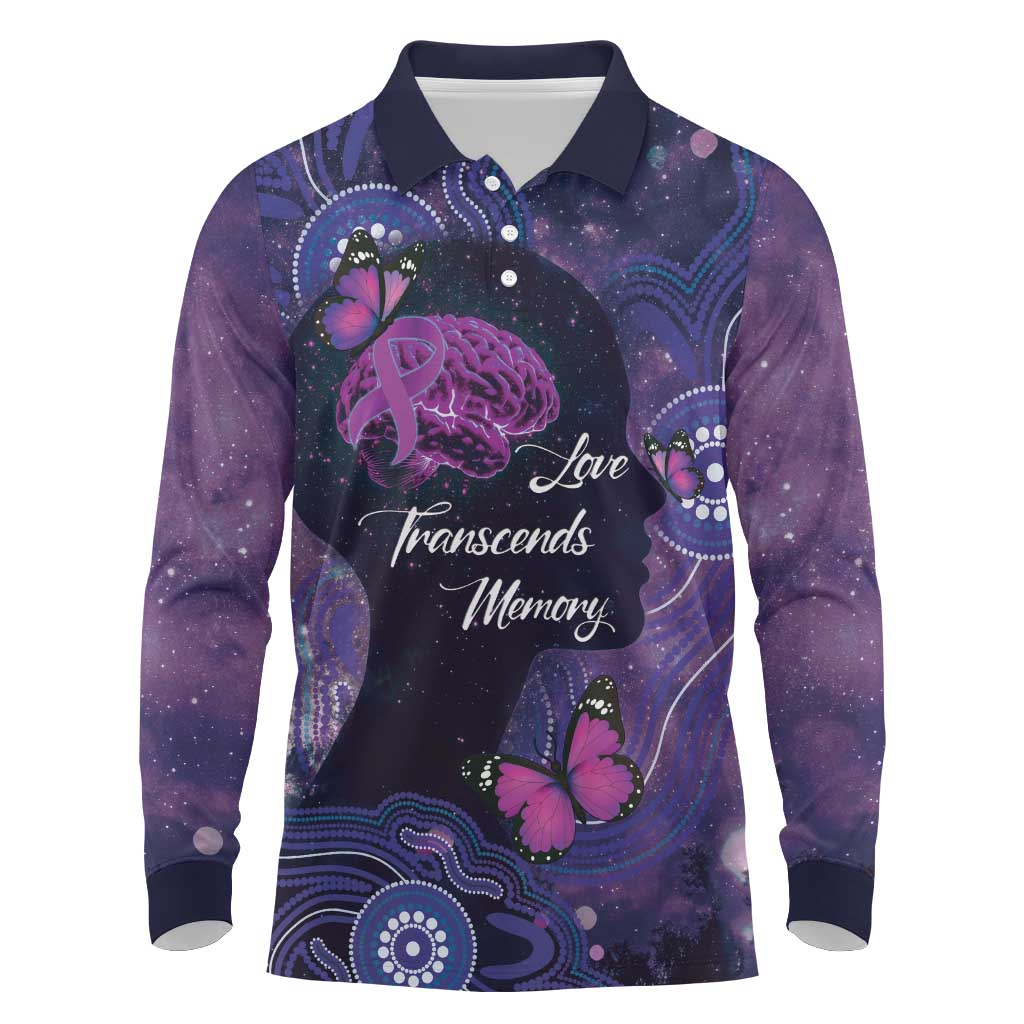 Alzheimer's and Brain Awareness Month Australia Long Sleeve Polo Shirt Love Transcends Memory