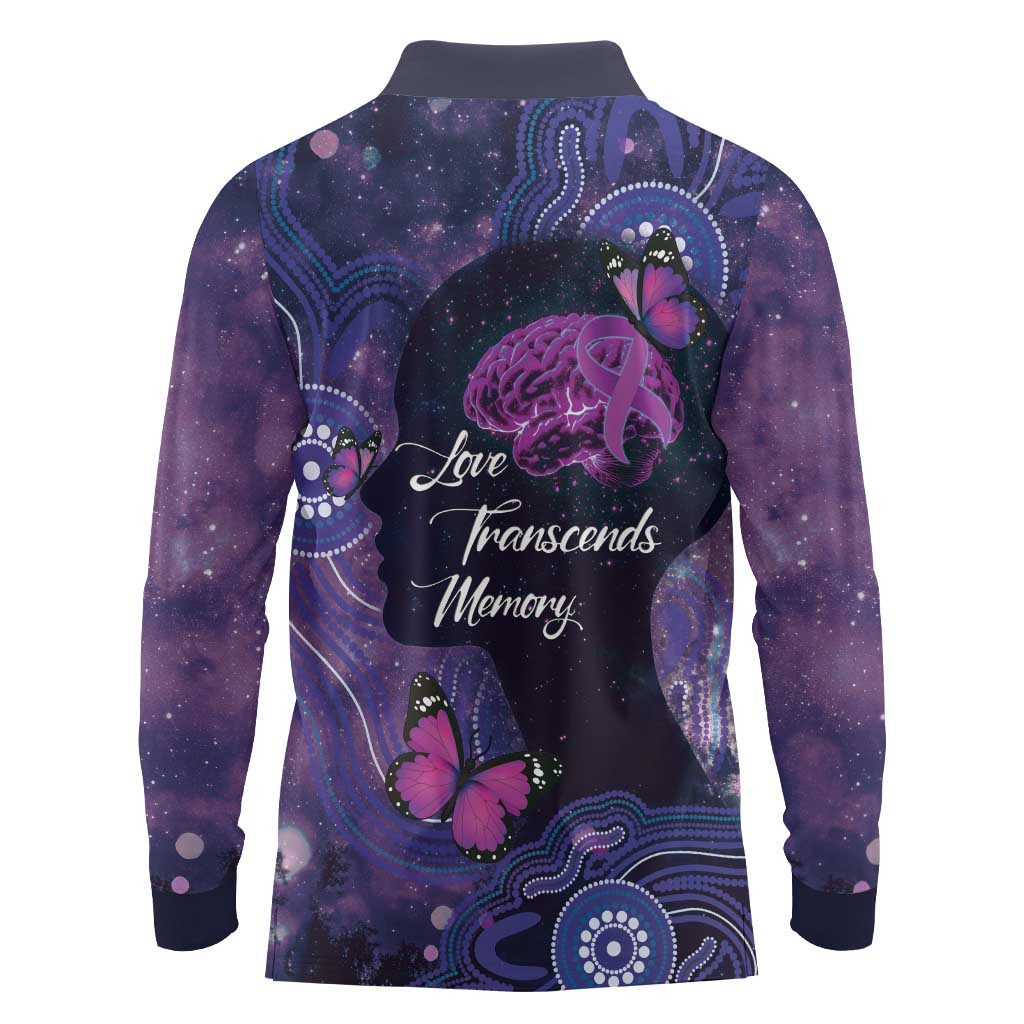 Alzheimer's and Brain Awareness Month Australia Long Sleeve Polo Shirt Love Transcends Memory