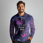 Alzheimer's and Brain Awareness Month Australia Long Sleeve Polo Shirt Love Transcends Memory