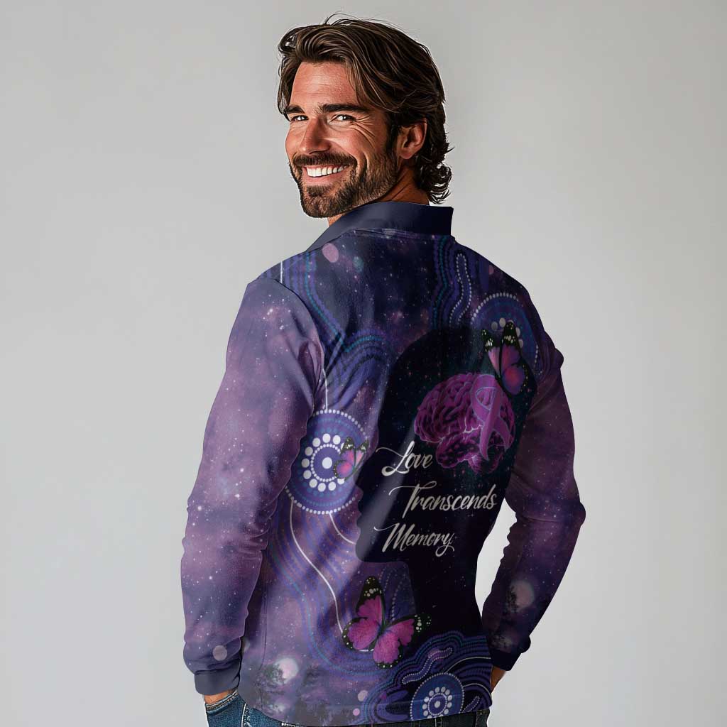 Alzheimer's and Brain Awareness Month Australia Long Sleeve Polo Shirt Love Transcends Memory
