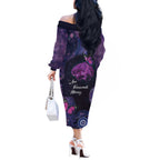 Alzheimer's and Brain Awareness Month Australia Off The Shoulder Long Sleeve Dress Love Transcends Memory
