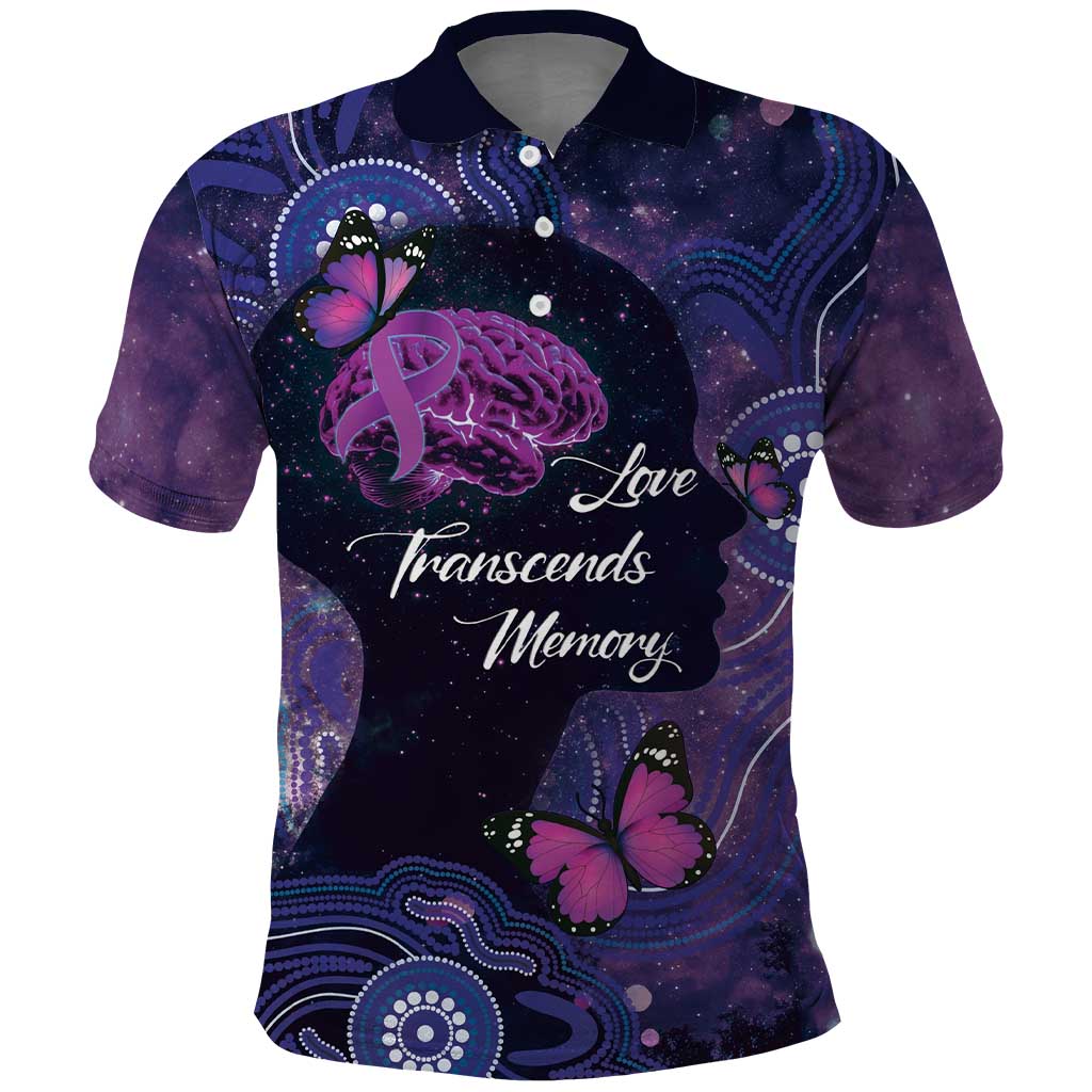 Alzheimer's and Brain Awareness Month Australia Polo Shirt Love Transcends Memory