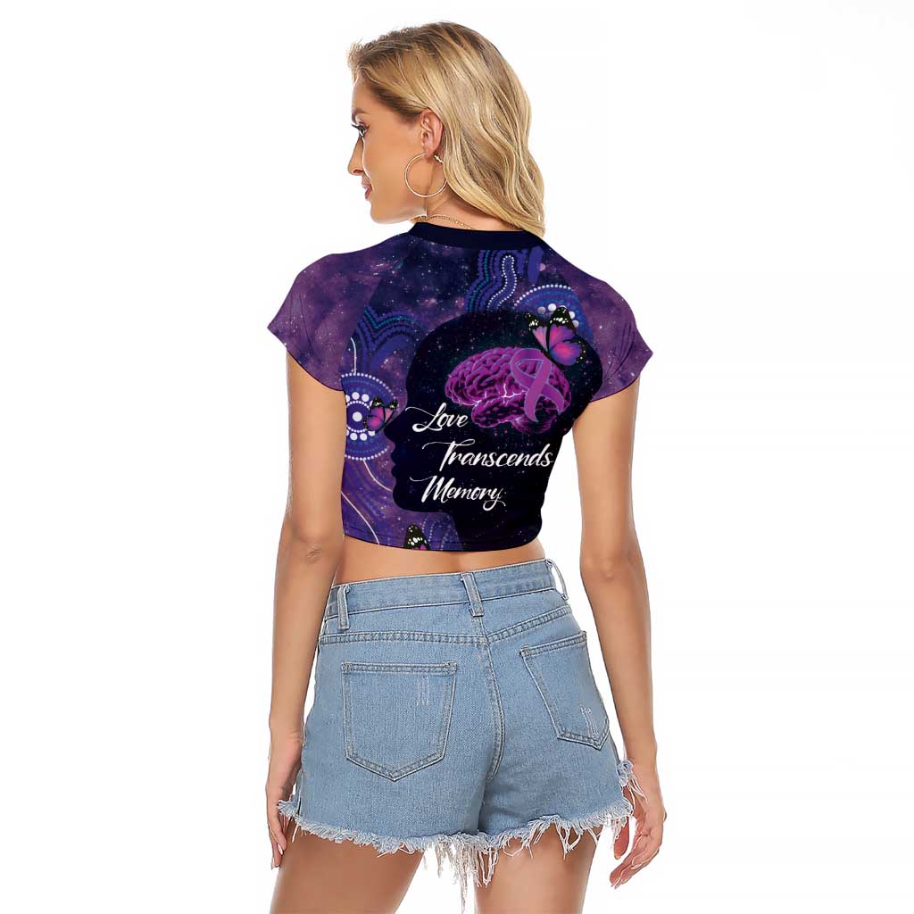 Alzheimer's and Brain Awareness Month Australia Raglan Cropped T Shirt Love Transcends Memory