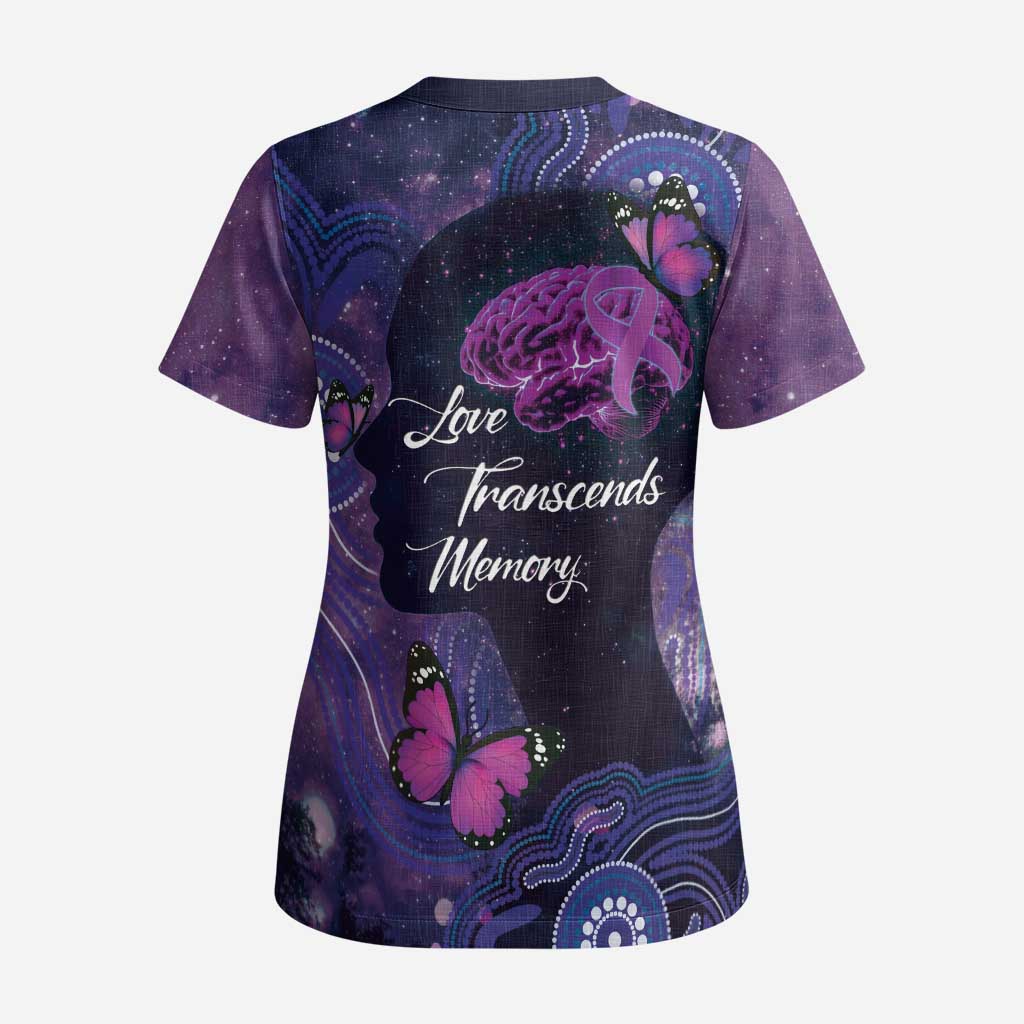 Alzheimer's and Brain Awareness Month Australia Scrub Top Love Transcends Memory - Aussie Hoodie